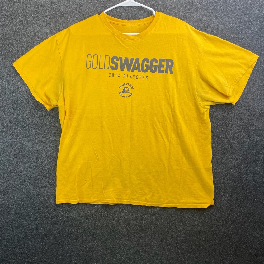Indiana Pacers GoldSwagger 2014 Playoffs T-Shirt Men's XL Yellow